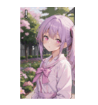 紫髪サイドポニーの好奇心（個別スタンプ：14）