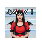 悪魔のコスプレ女子（個別スタンプ：1）