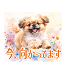 水彩感じるペキニーズスタンプ（個別スタンプ：32）