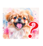 水彩感じるペキニーズスタンプ（個別スタンプ：33）