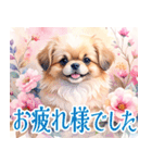 水彩感じるペキニーズスタンプ（個別スタンプ：39）