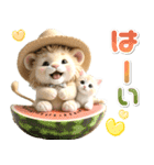 夏 猛暑 酷暑♡ライオンとネコ（個別スタンプ：2）
