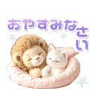 夏 猛暑 酷暑♡ライオンとネコ（個別スタンプ：12）