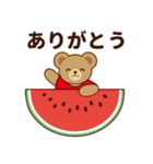 推し色テディベアの夏【赤】（個別スタンプ：5）