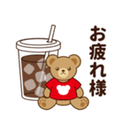 推し色テディベアの夏【赤】（個別スタンプ：7）