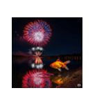 夏祭り、夜空の花火（個別スタンプ：5）