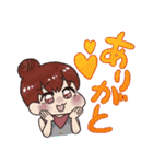 女の子たちの日常でか文字入りスタンプ（個別スタンプ：17）