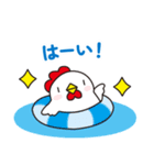 夏のニワトリさん (毎日使える敬語の挨拶)（個別スタンプ：3）