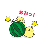 夏のニワトリさん (毎日使える敬語の挨拶)（個別スタンプ：23）