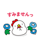 夏のニワトリさん (毎日使える敬語の挨拶)（個別スタンプ：26）