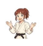 柔道 空手 女子 部活 スポーツ（個別スタンプ：21）