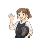 剣道 女子 部活 スポーツ 面白い（個別スタンプ：15）