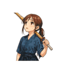 剣道 女子 部活 スポーツ 面白い（個別スタンプ：16）