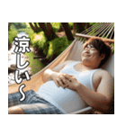夏を満喫するデブ【汗だく・便利・面白い】（個別スタンプ：14）