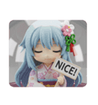 目を瞑っている精霊みなみちゃん（個別スタンプ：2）