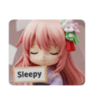 目を瞑っている精霊みなみちゃん（個別スタンプ：5）