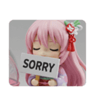 目を瞑っている精霊みなみちゃん（個別スタンプ：6）