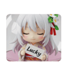 目を瞑っている精霊みなみちゃん（個別スタンプ：7）