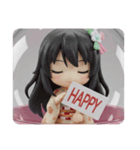 目を瞑っている精霊みなみちゃん（個別スタンプ：8）