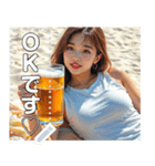夏♡海ビーチで生ビールお姉さん（個別スタンプ：2）