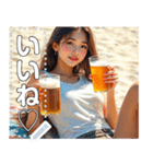 夏♡海ビーチで生ビールお姉さん（個別スタンプ：8）