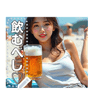 夏♡海ビーチで生ビールお姉さん（個別スタンプ：15）
