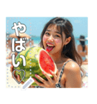 夏スイカ割り♡お姉さん（個別スタンプ：5）