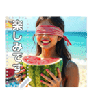 夏スイカ割り♡お姉さん（個別スタンプ：10）