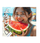 夏スイカ割り♡お姉さん（個別スタンプ：14）