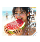夏スイカ割り♡お姉さん（個別スタンプ：16）