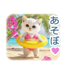 AI しろねこ OLIVIA ＠ 夏（個別スタンプ：5）