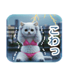 AI しろねこ OLIVIA ＠ 夏（個別スタンプ：20）