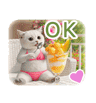 AI しろねこ OLIVIA ＠ 夏（個別スタンプ：26）