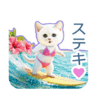 AI しろねこ OLIVIA ＠ 夏（個別スタンプ：32）