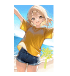 可愛い金髪セミロング黄色女子夏スタンプ（個別スタンプ：11）
