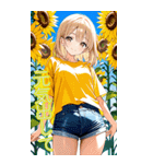 可愛い金髪セミロング黄色女子夏スタンプ（個別スタンプ：22）