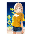 可愛い金髪セミロング黄色女子夏スタンプ（個別スタンプ：29）