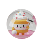 バレーボールをするケーキちゃん(丸型)（個別スタンプ：2）