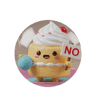 バレーボールをするケーキちゃん(丸型)（個別スタンプ：6）