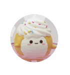 バレーボールをするケーキちゃん(丸型)（個別スタンプ：7）