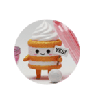 バレーボールをするケーキちゃん(丸型)（個別スタンプ：8）