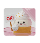バレーボールをしているケーキちゃん(四角)（個別スタンプ：4）