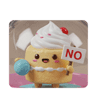 バレーボールをしているケーキちゃん(四角)（個別スタンプ：6）