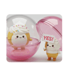 バレーボールをしているケーキちゃん(四角)（個別スタンプ：7）