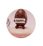 チョコたまごちゃんオンマカロン(丸型)（個別スタンプ：1）