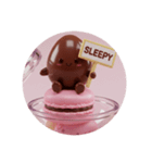 チョコたまごちゃんオンマカロン(丸型)（個別スタンプ：3）