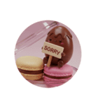 チョコたまごちゃんオンマカロン(丸型)（個別スタンプ：6）