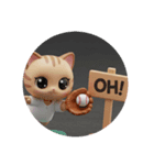 くりくりおめめ猫ちゃんダイビングキャッチ（個別スタンプ：3）