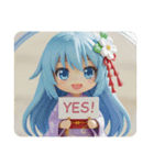 ビーチの精霊みなみちゃん（個別スタンプ：1）