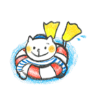 しあわせネコちゃんの夏休み（個別スタンプ：4）